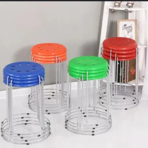 Plastic Top Bar Stool With Stainless Steel Legs