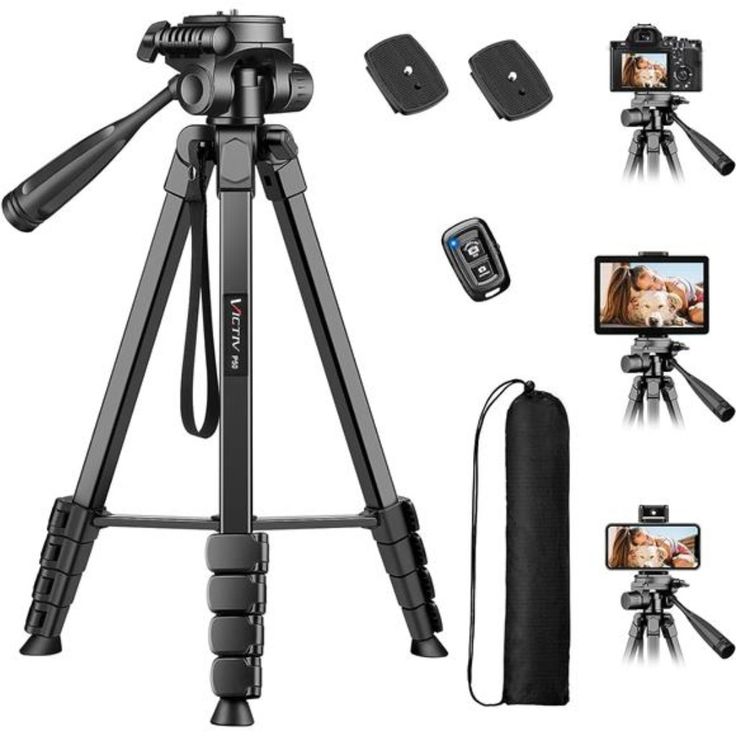 Sturdy Camera Tripod Upgraded Tripod For Camera… 2
