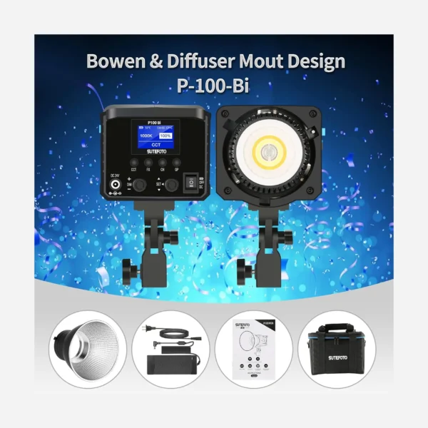 Sutefoto 100(W) Bi-Color Video Light - Image 4