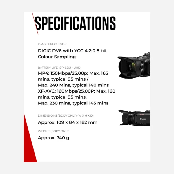 Canon XA60 Professional UHD 4K Camcorder - Image 7